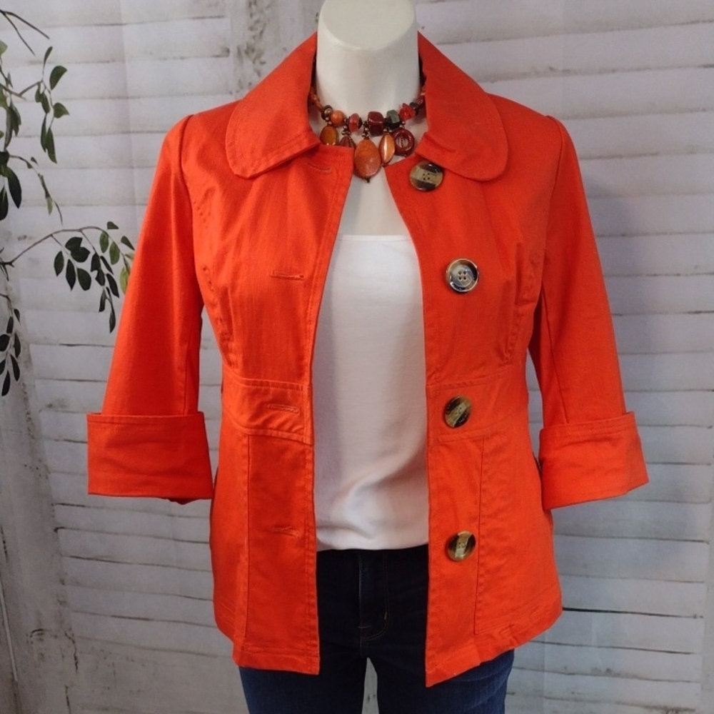 Ambition Women's Vibrant Orange Utility Jacket Size L